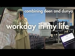 9-5 work day vlog | balancing deen and dunya & reflecting on "who I want to be when I grow up" ☕️🪴🎧