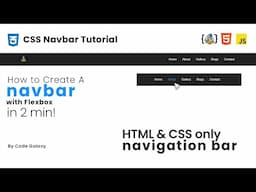 How to create a navbar in 2 minutes | Navbar CSS Tutorial | HTML CSS | CSS Flexbox