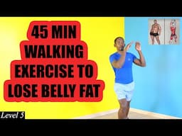 45-Minute Walking at Home Exercise to Lose Belly Fat No Treadmill