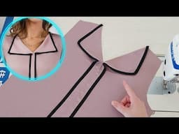 🌺 Basic Method for Sewing a Beautiful Neck Design , Try it now !!