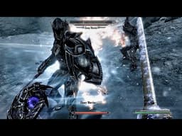 Skyrim AE Killing Ebony Warrior on Legendary Difficulty with Wooden Sword