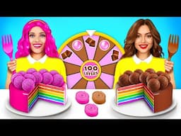 100 Layers of Bubble Gum vs Chocolate Food Challenge | Giant vs Tiny Sweets by RATATA CHALLENGE