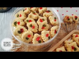 Biskut Kelapa Rangup Tanpa Telur Tanpa Mixer | Eggless Crunchy Coconut Cookies