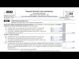 IRS Form 8582 walkthrough (Passive Activity Loss Limitations)