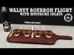 DIY Walnut Bourbon Flight with Simple Mustache Inlays! - Scrap Wood Projects that Sell