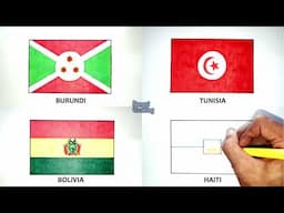 Drawing the Flag of Burundi, Tunisia, Bolivia, Haiti