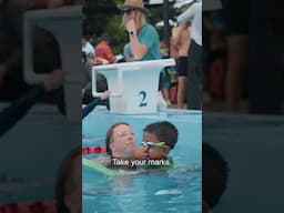 Phil and Tanya excitedly watch their son Connor compete at his first Halberg Games.