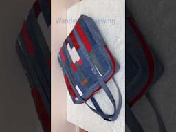 Sewing diy denim suitcase patterns #wandeeeasysewing #denimsuitcase #travelbagdiy #jeansbagideas