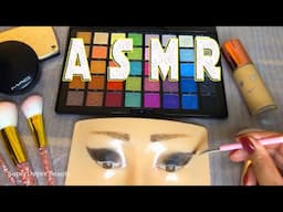 ASMR Makeup Eyeshadow on Mannequin Doing Your Makeup Black Eyeshadow ⚫