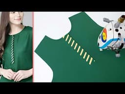 Easy Steps for Sewing a Perfect Placket Kurti Neck Design | Best Sewing Tutorial Quickly and Easily