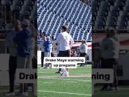 Drake Maye Warming Up Early Ahead of Patriots vs Rams