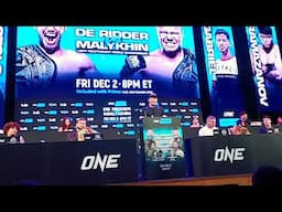 ONE on Prime Video 5 Presscon: Reinier De Ridder vs. Anatoly Malykhin (1 of 2) | 30 Nov 2022