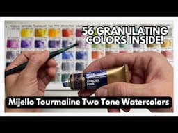 Swatching ALL 56 Mijello Mission Gold Tourmaline Granulating Watercolors | Giveaway Inside!