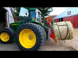 No Round Bale Gets Left Behind! Baling Corn Stalks For Bedding! (Harvest 2024)