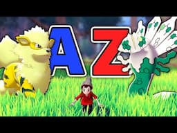 Catch the Stronger Shiny Pokémon Alphabet Challenge