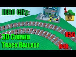 Filling The New LEGO Room - 3D Curved TrixBrix Track Ballast R40 R56 🆕🏙🚆🏹