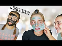 Try 5 Beauty Peel-Off Face Masks With My Brother and Mom.