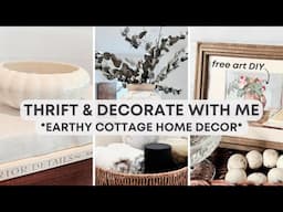 Thrift & Decorate With Me | High End & Aesthetic Home Decor | Earthy Cottage Style