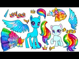 MLP Paper Craft- Ponies as babies  in Kawaii style- Royal dresses-Fashion Video