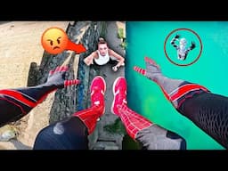 TWINS SPIDER-MAN PROS ESCAPING ANGRY MOM! (Funny Comedy Parkour POV)