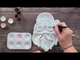 #2079 Delightful Resin Santa Face Christmas Ornament