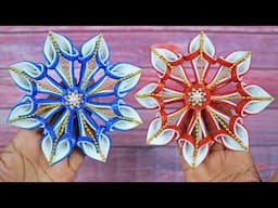 How to Make Christmas Snowflakes🎄 Glitter Foam Paper Crafts🎄 DIY Homemade Christmas Crafts Idea