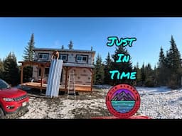 Installing Metal on our Porch Roof | Alaska Off Grid Cabin