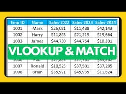 🔥 Power of VLOOKUP & MATCH Function In Excel | Easy Method