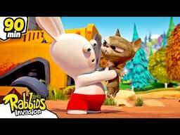 A lonely Rabbid on earth 🌍😼 | RABBIDS INVASION 🐰 | 90mn Compilation | Cartoon for kids