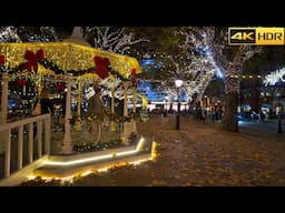 London's Posh Christmas Lights - 2024 🎄 Walk from Harrods to Kings Road - Chelsea [4K HDR]