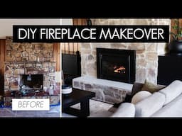 Stone Fireplace Makeover | DIY Overgrouted Fireplace | Living Room Ep. 02