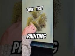 How to paint a tree Easy  with a sponge SUPER QUICK #howtopaint #shortsart