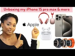 UNBOXING MY NEW PHONE 15 PRO MAX , AIR POD MAX & MORE