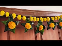 Marigold Flowers&Mango Leaves Xmas Star shaped Toranam for anyPooja/door decoration Festival Special