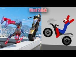 Spiderman vs Stickman | Stickman Dismounting funny and epic moments | Like a boss compilation #137