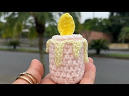 🕯️Idea Maravillosa 🕯️ Mini Velita Tejida a Crochet súper fácil.. #tutorial #crochet #handmade