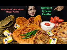 Eating Different types of Paratha, Dahi, Achar | Big bites | Asmr Eating | Mukbang | Paratha Asmr