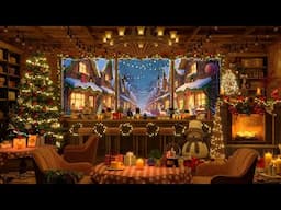 Christmas Jazz 2025 🎄 Fireplace, Snowfall & Christmas Ambience in Cozy Coffee Shop for Study & Work