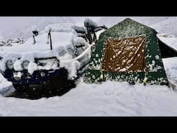 Stranded!  Winter Camping In Snow Storm With Car Tent