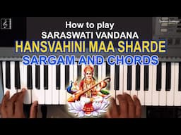 How to play Hansvahini Maa Sharde | Saraswati Vandana | Sargam notes and chords C# Scale |