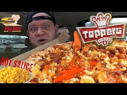 TOPPERS ⭐Buffalo Chicken Mac N Cheese Pizza⭐ Food Review!!!