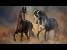 Beautiful Horses of all Types with Peaceful Relaxing Ambient Instrumental Background Music