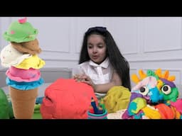 KIDS EDUCATIONAL VIDEO : Hiba and Dua Playing With Play Dough Fruits [PLAY DOH VIDEOS FOR TODDLERS]