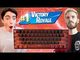 I WON with PewDiePie's KEYBOARD!! - Fortnite Battle Royale