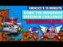 GEICO'S 15 Minute Sonic the Hedgehog Speedrun Challenge | #2 Green Hill Zone