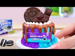 ASMR - 오레오 초콜릿 무스 케이크 🎂 Miniature Chocolate Half OREO Half DAIRY MILK Cake Decorating 🎂미니 요리