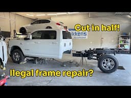 Rebuilding a Totaled 2024 Ram 2500 Pickup.  Part 1: Cutting The Frame in Half!