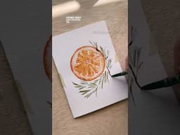 Day 10 of our watercolor holiday card making. Anyone else get an orange in their stocking as a kid?