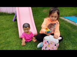 Taking care of Dinosaur - Baby Doll picnic