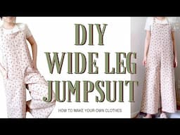 DIY Jumpsuit / How to Make Wide Leg Overall 手作り服 Sewing Tutorialㅣmadebyaya